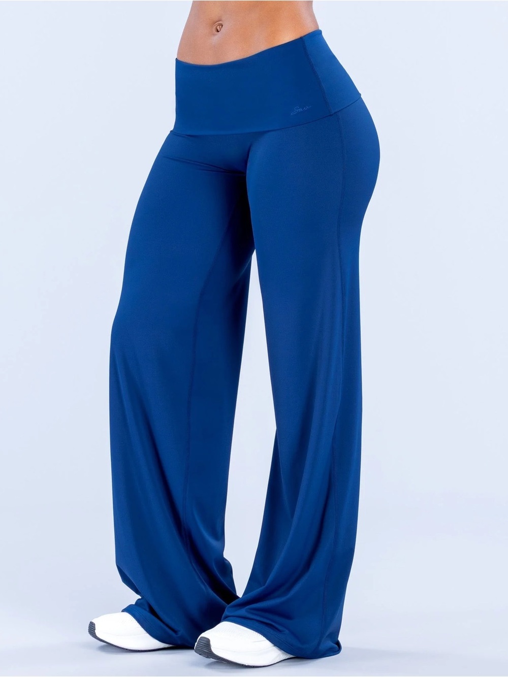 Sav fold over wide leg pants - BLUEBERRY